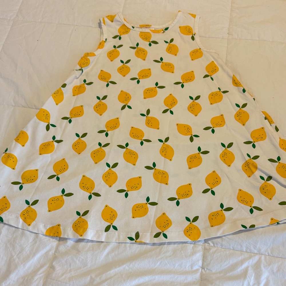 Hanna Andersson White and Yellow Lemon Dress